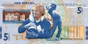 Royal Bank of Scotland's Jack Nicklaus Five Pound Commemorative Note