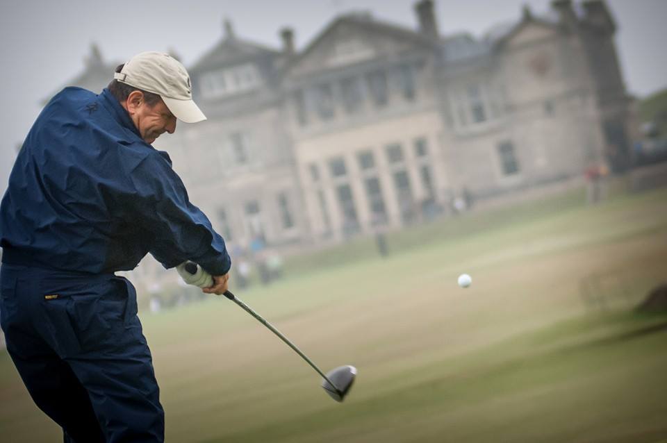 Gordon Dalgleish tees off 18 at the Old Course, St Andrews