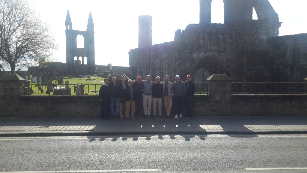 PerryGolf clients enjoy a beautiful day at the St Andrews Cathedral.