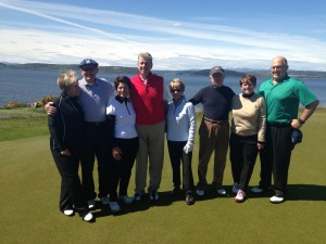 Perry Golf clients taking in the panoramic views at Castle Stuart Golf Links