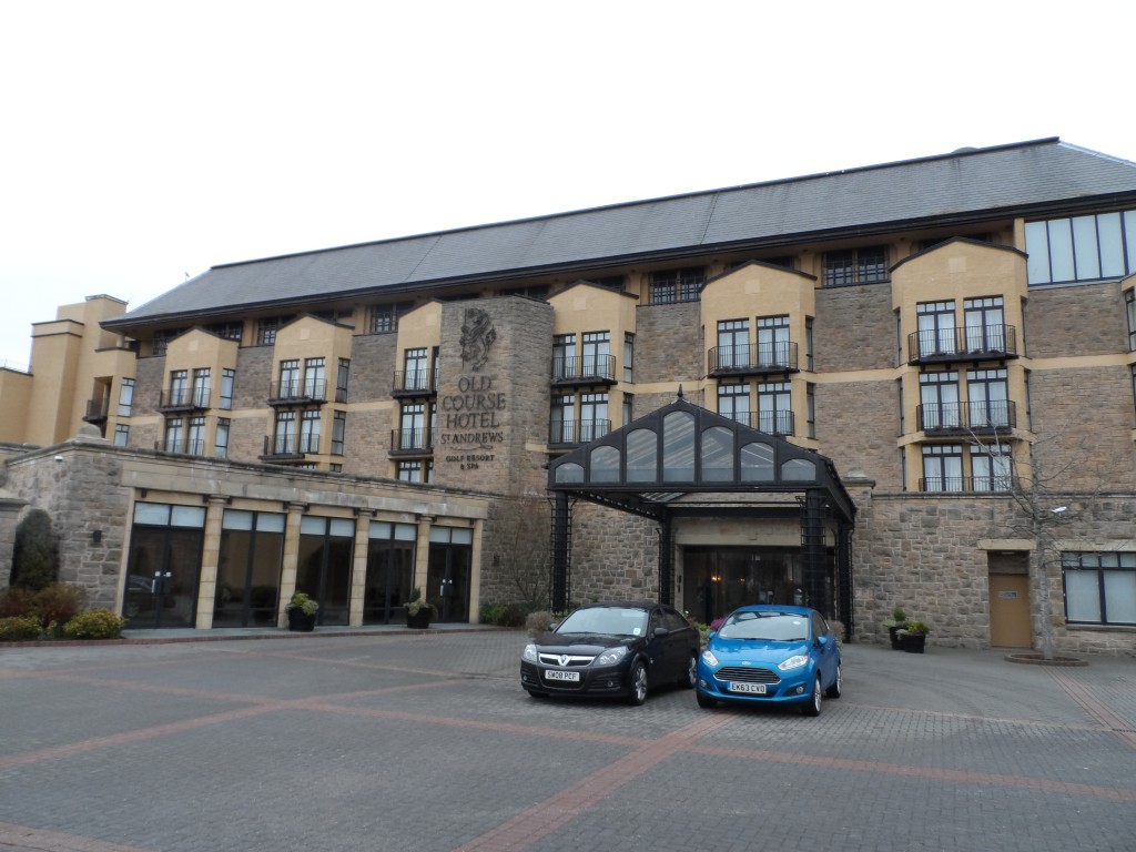 Main entrance of the Old Course Hotel at St Andrews PerryGolf team visits St Andrews, Scotland