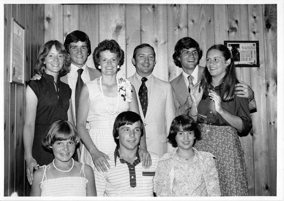 Mr. & Mrs. Bell with family, Colin & Gordon Dalgleish & Todd McCormack, circa 1979