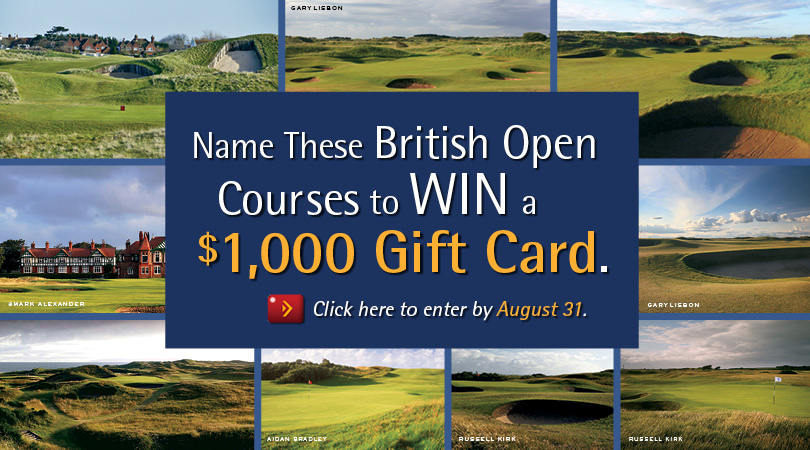 Name These British Open Courses to WIN a $1,000 Turtleson Gift Card from PerryGolf