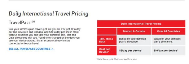 Verizon - New International Phone Plan