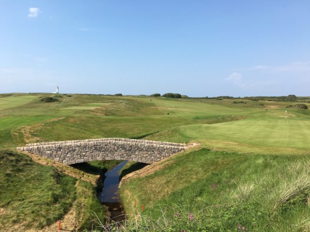 The Ailsa Course at Trump Turnberry - Great stonework for new bridge at the 16th hole - PerryGolf.com