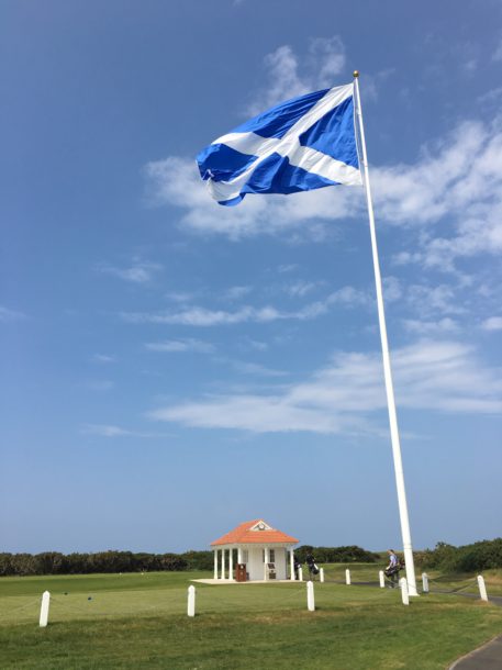 The Ailsa Course at Trump Turnberry - Starter hut next to No. 1 - PerryGolf.com