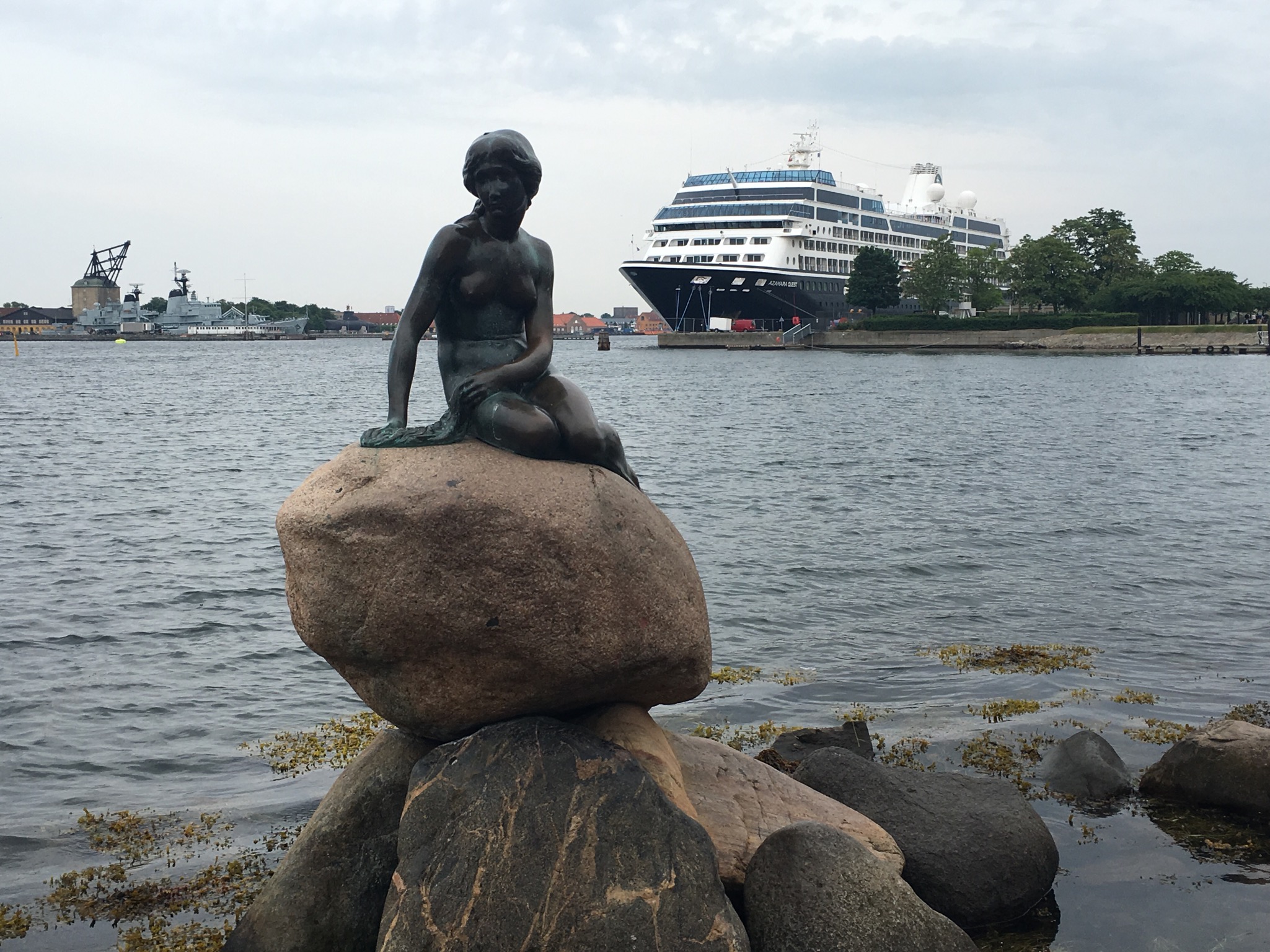 2016 Baltic Sea PerryGolf Cruise - Copenhagen - Another iconic location shot for Azamara Quest...this time with Copenhagen's famous little mermaid - PerryGolf.com