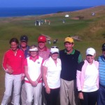 Mr & Mrs Pease and friends from Columbus Georgia pose for a photograph overlooking Kingsbarns #18