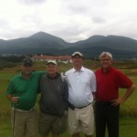 Father & son pairing of F. & J. Lewis from the USA joined up with K. Delwaide & A. Rendeau of Canada for our day at the always magnificent Royal County Down Golf Club — in Northern Ireland.