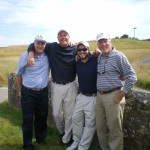 F. and J. Mott and T. and S. Thompson look pleased with themselves after their round on the Torrance Course! — in St Andrews, Scotland.