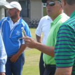 S. Mack saying a pre Kingsbarns Golf Links toast. — in St Andrews, Scotland.