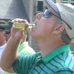 F. Mott embracing Sean’s toast. — at Kingsbarns Golf Links.