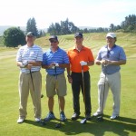 G. Baldwin, R. and J. Fisher and I. Leiber about to play the Kings Course at Gleneagles. — at The Kings Course, Gleneagles.