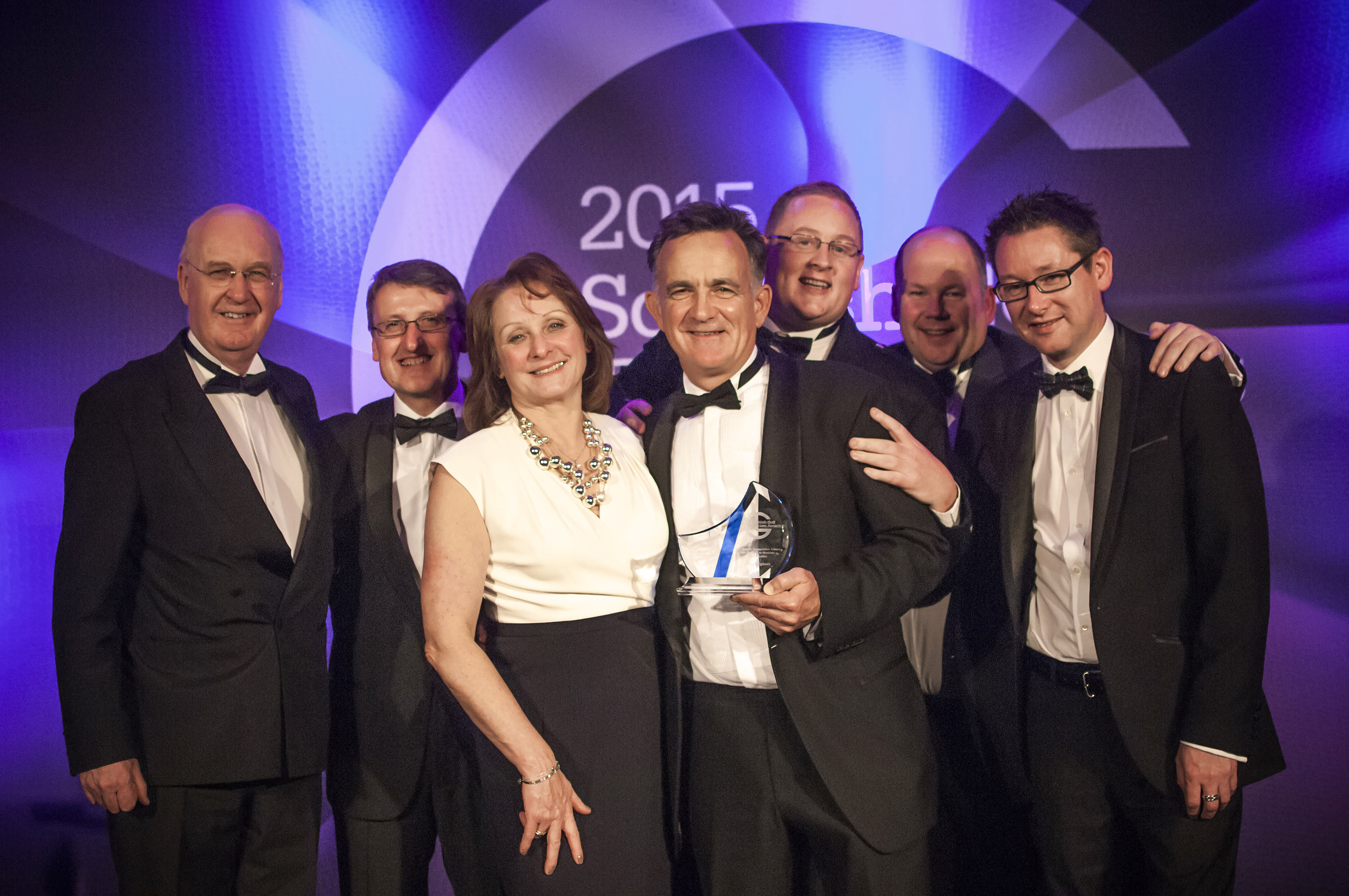 PerryGolf Team & Family join PerryGolf Co-Founder, Colin Dalgleish, in celebrating his receipt of a Special Recognition Award at the 2015 Scottish Golf Tourism Awards