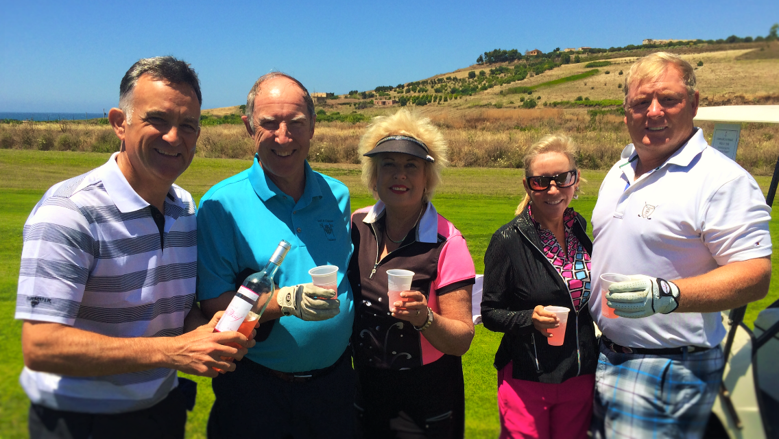 PerryGolf's Co-Founding Director, Colin Dalgleish, at Verdura Golf Resort with happy PerryGolf guests during our Mediterranean Golf Cruise - PerryGolf.com