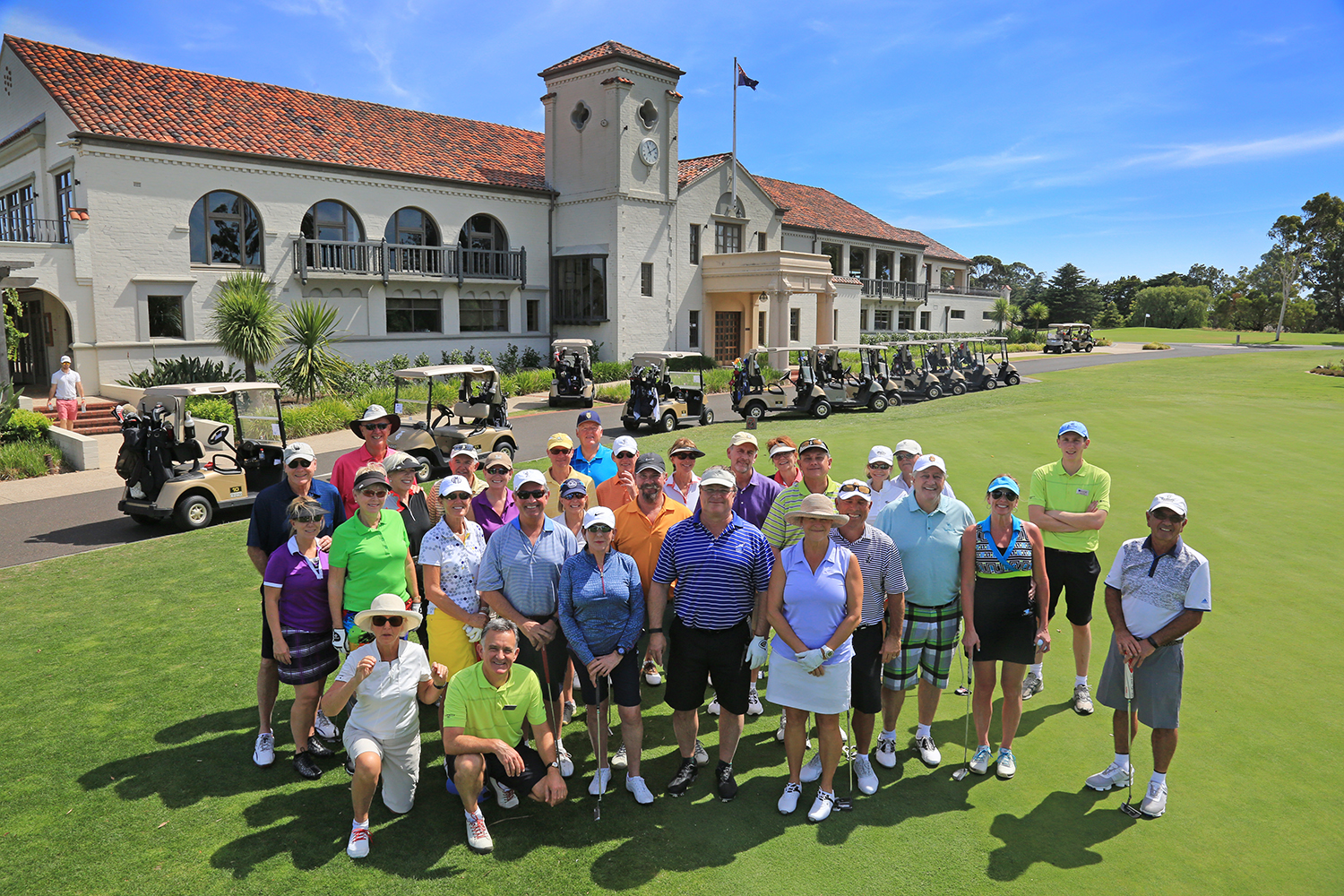 PerryGolf guests gathered at Yarra Yarra Golf Club, Australia during our 2016 Australasia Golf Cruise - Photo by Gary Lisbon - PerryGolf.com