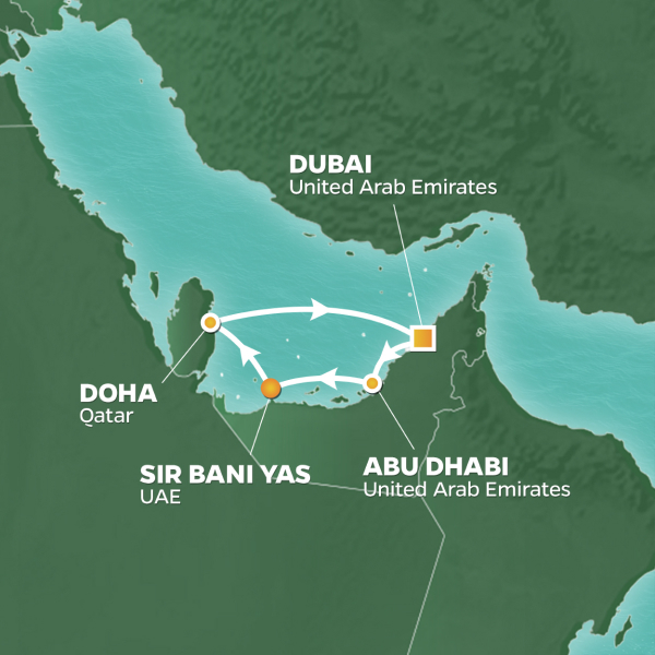 2023 Arabian Gulf Golf Cruise Map