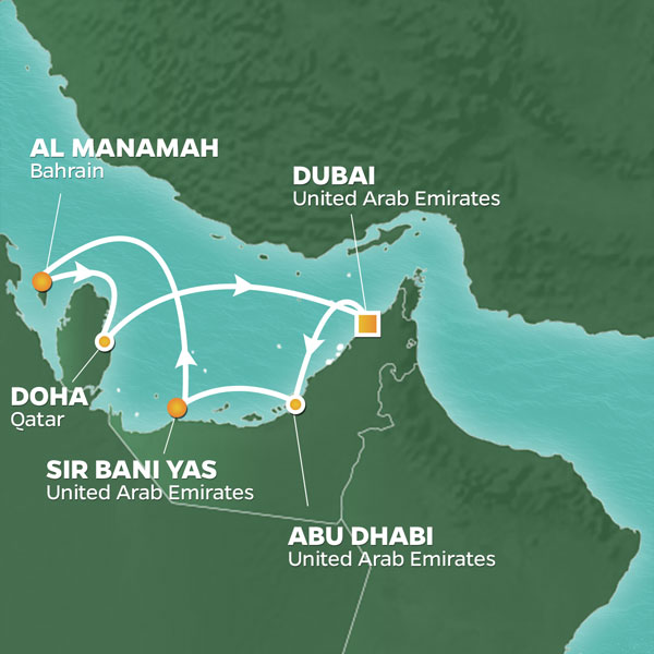 2024 Arabian Gulf Golf Cruise Map