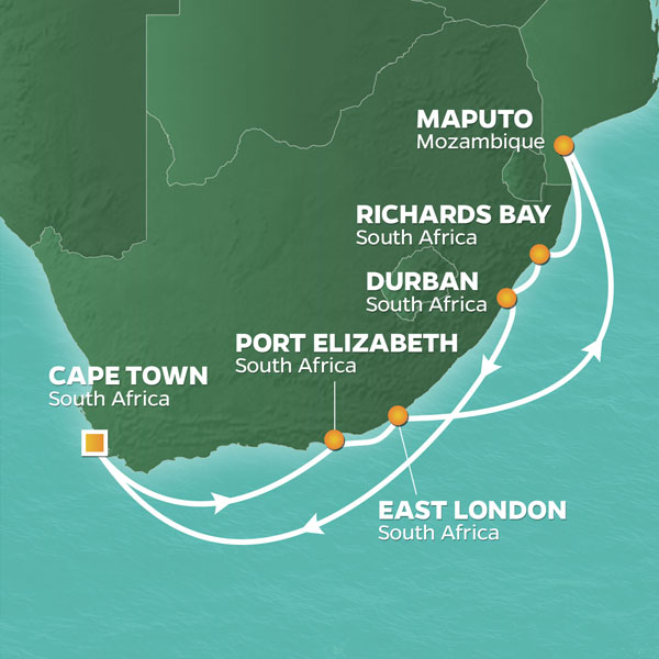 PerryGolf 2023 South Africa Golf Cruise Map