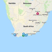 PerryGolf 2020 South Africa Golf Post-Cruise Tour Map