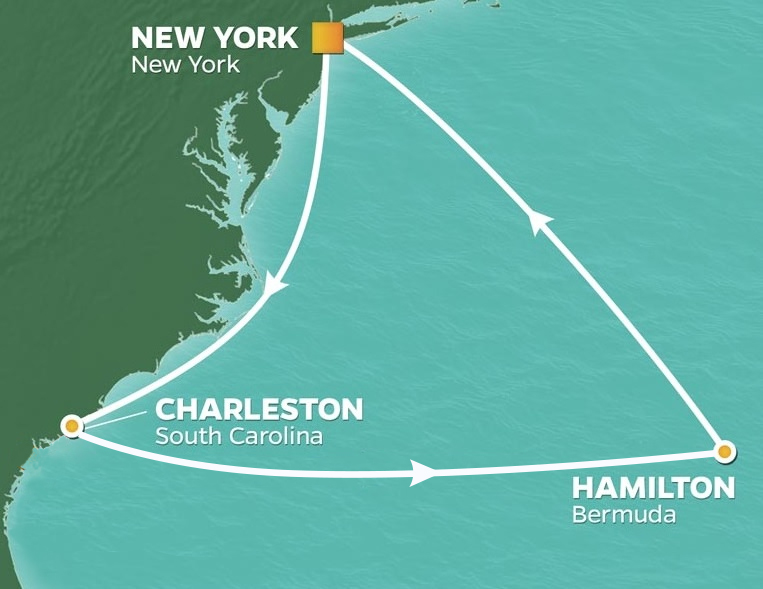 2019 USA and Bermuda GOLF CRUISE Map
