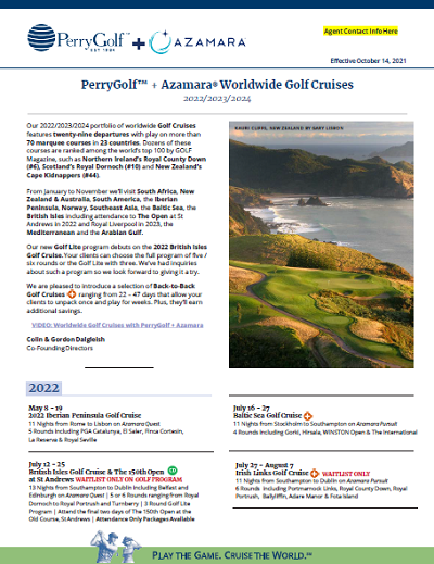 PerryGolf Tours and Cruises Golf Vacations